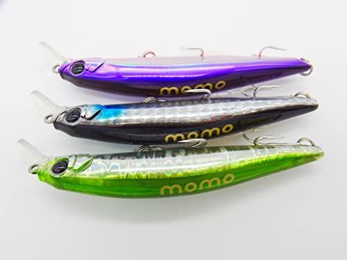 momolures - ULTIMA ARTIST SWIMMER 80mm Sinking Minnow for Bass Seabass, Pike, Zander, Trout, Salmon lure fishing (3 Pieces Assort #02) - Image 3