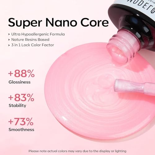 Image of modelones Glitter Gel Nail Polish Pastel Pink Glitter Gel Nail Polish Soak-Off UV Gel Polish - 28+ Days Long-Lasting Salon-Quality Nail Art for Spring DIY Manicure & Gift 15ML
