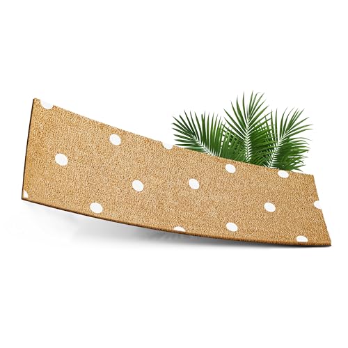 ElbFuchs® Felpudo Divertido 75x25 cm | Coco Natural Antideslizante – para Entrada (Puntos Blancos)