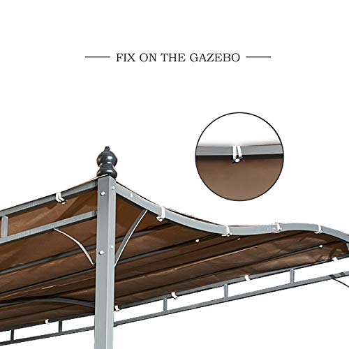 Cloud Mountain Sunshade Awning Gazebo Outdoor Patio Tilt Tent Canopy Shelter Steel Frame for Backyard Deck, Khaki - Thumbnail 5