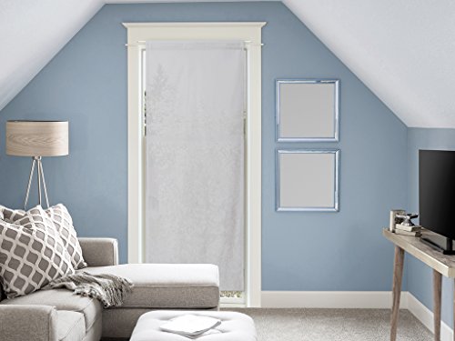 Soleil d'ocre, Panama Voile Porte fenêtre Coton, Gris, 70x200 cm