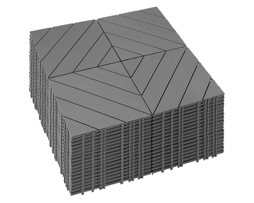 72 PCS Plastic Interlocking Deck Patio Tiles - 12" x 12" Anti-Sli...