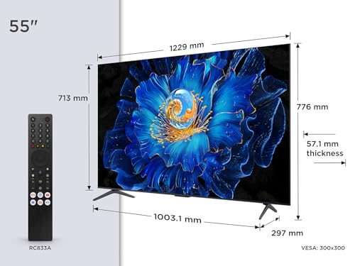 TCL 55C61KS QLED Mini LED Fernseher 55 Zoll, 4K HDR Premium, Dolby Vision & Atmos, Onkyo 2.1 Sound, Smart TV mit Google TV, Game Master… – Ansicht 2
