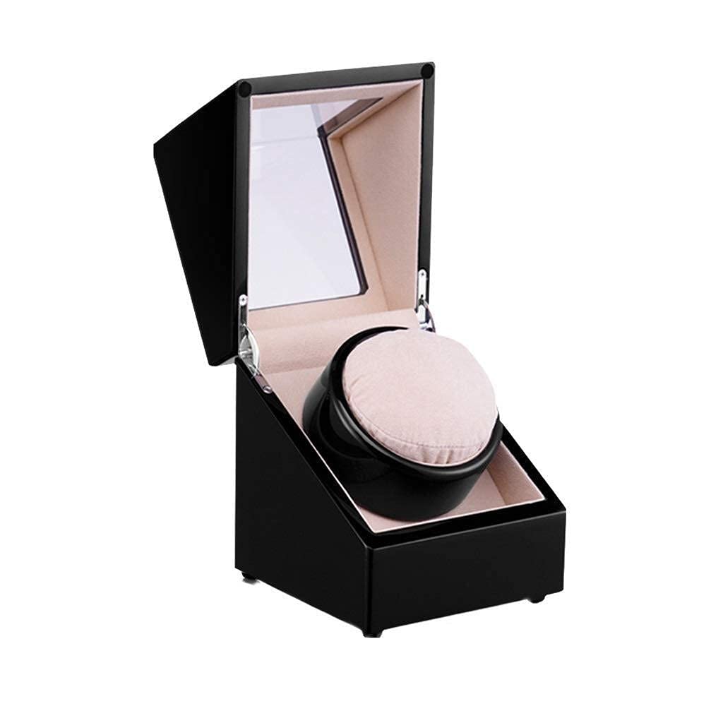 QUSYZD Watch Winders Automatic Single Watch Winder Carbon Fibre Piano Finish Watches Storage Box Quiet Motor 2 Ways Supply Power,
