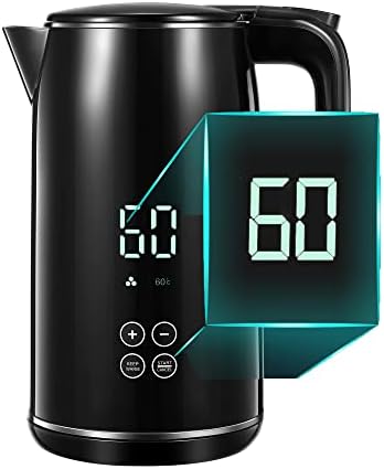 Smart Temp Digital Kettle, Temperature Control Kettle With Intelligent One Touch LED Display, Stainless Steel Double Insulated Wall, Keeps Warm Up to 2 Hours, 2200W Fast Boil
