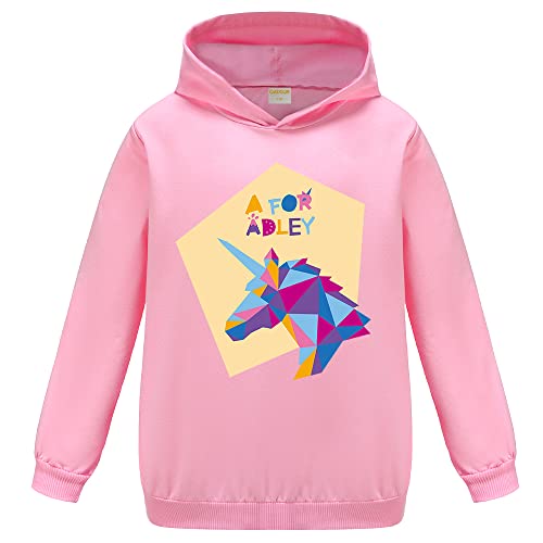 OAIXIUR Adley YouTube Merch Hoodies Girls Soft Cotton Sweatshirts(Light Pink,4-5 Years