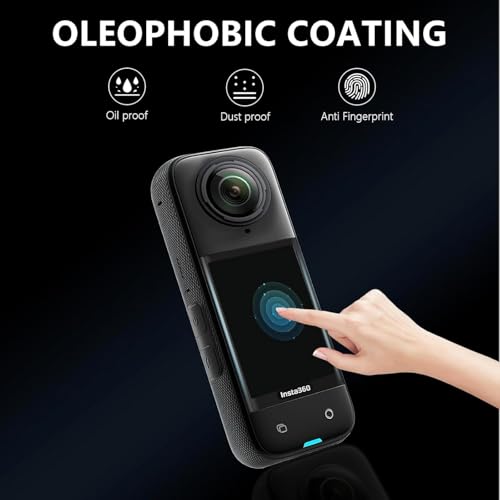 Image of VERTUS Premium Military-Grade Gorilla Shatterproof Tempered Glass Screen Protector for insta360 X5 / X4 Action Camera || Anti Scratch || Fingerprint Resistant || 9H Hardness Ultra HD (Black)