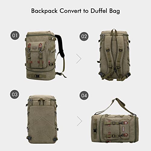 Image of WITZMAN Travel Backpack for Men Canvas Backpack Large Convertible Carry on Luggage Rucksack