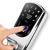AIGURD Fingerprint Door Lock, Stainless Steel Keyless Entry Door Lock, Biometric Door Lock, Keyless Door Lock, Keypad Door Lock, Digital Smart Door Lock, Keypad Entry Door Lock(Left-Handle)