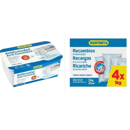 Pack Deshumidificador Magnum 1 kg + 4 Recambios 1 kg – Control de Humedad sin Electricidad en Espacios hasta 35 m²