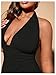 Floerns Women's Plus Size Deep V Neck Halter Dress Tie Back Sleeveless Mini Dresses Black X-Large Plus
