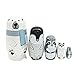 Ensemble emboîtable de poupées gigognes russes Poupées nicheuses russes jouet, 5 pcs mignon en bois russe matryoshka poupées nichonnées, mignon ours blanc matryoshka cadeaux à la main Cadeau de décora