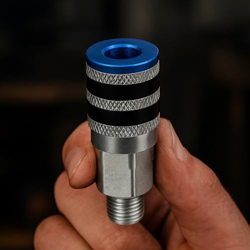 Image of Colorfit by Milton Coupler & Plug Kit (T-Style) with Rubber Bumper 1 /4 inch NPT Quick Connect Hose Fittings for Air Tools & Compressors - 7-Pieces