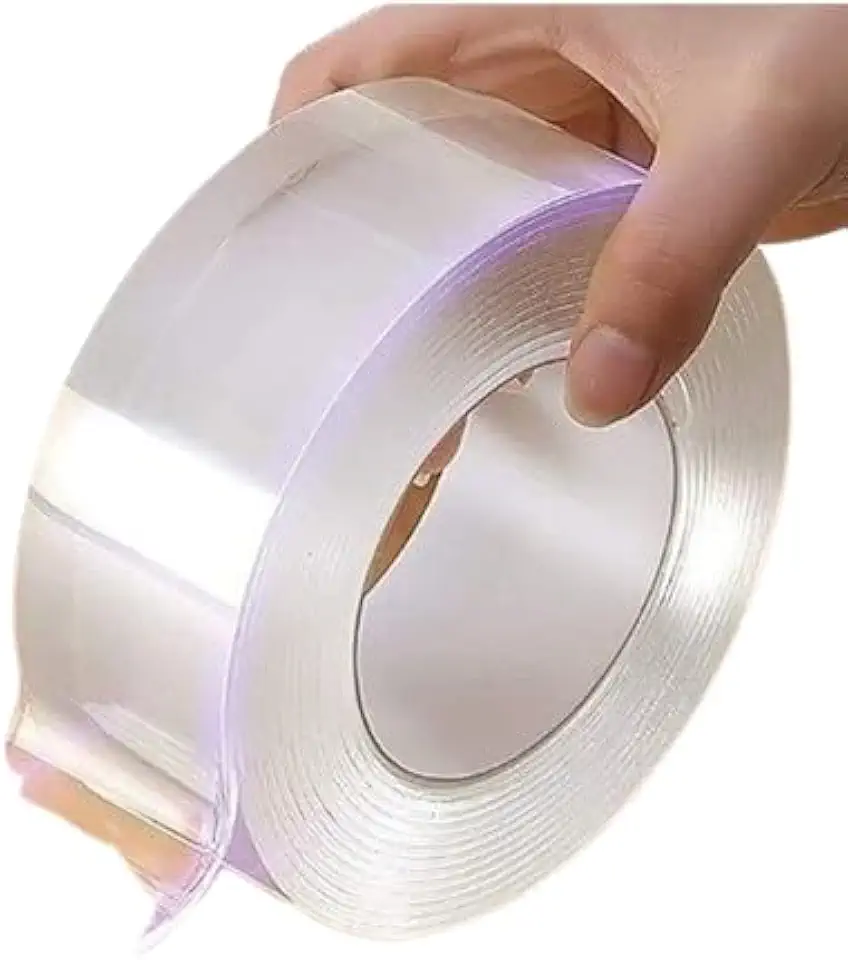 Fita Dupla Face EXTRA FORTE de Silicone Transparente Removível 5m - Adesivo para Parede, Quadros, Espelhos sem Deixar Marca - NanoGel