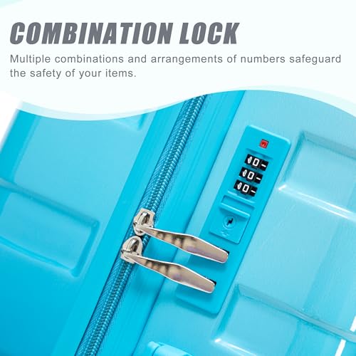 Image of 3 Luggage Sets, ABS Hardshell Suitcase Spinner Wheels with Lock