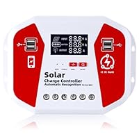 60A Laderegler Solar 12V/24V/48V, Mit LED-Display, 4 USB-Anschlüssen, Solarpanel-Regler Intelligente PWM, Vollständiges 3-Stufen-Lademanagement Für AGM/Lifepo4/NCM Im Wohnmobil Solar System