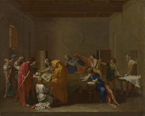 Toile Peinture Murale Sept Sacrements Extrême-Onction Nicolas 60x90cm
