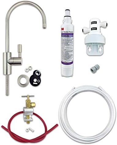 3M Under Sink Drinking Water Filter Kit System with AP2-C405-SG Bacteria Rated Filter Full DIY System (Brushed Nickel Tap)