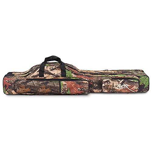 Lixada Blusea Angeltasche, 120 cm / 150 cm, 3-lagig, tragbar, faltbar, mit Spule, Tree camouflage, 120cm – Bild 7