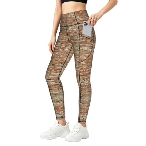 Leggings de compresión con estampado de ladrillo para mujer: soporte activo en cada rutina