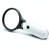 Lighted Magnifying Glass with 3X Magnifier for Reading and 45x Loupe Use as Magnifying Lens,...
