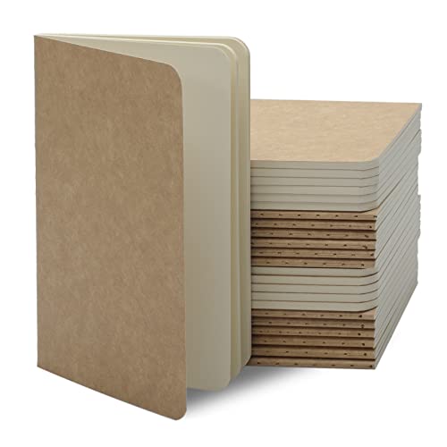 Petit carnet de poche kraft souple de haute qualité papier uni lot de 24