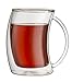 JoyJolt Caleo Collection Glass Coffee Cups Double Wall Insulated Mugs Set Of 2 Glasses (10 oz,300ml)