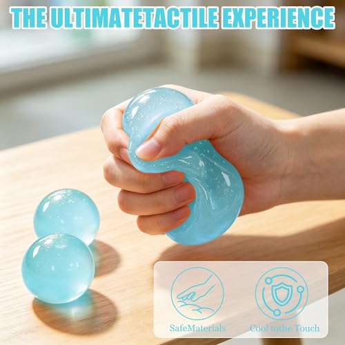 Coconut Oil Squishy - 1 Pack Cute Slow Rising Squeeze Toy, Soft Coconut Oil Stress Ball for Stress Relief, Desk Toy, Party Favor, Gift for Adults, 4 Color Options - Blue — view 5