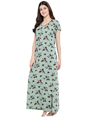 Image of Klamotten Rayon Printed Stylish Gown for Women, Maxi for Women, Nighty for Girls, Night Dresses for Women, Night Gown for Women or Dailywear, All-Day Wear