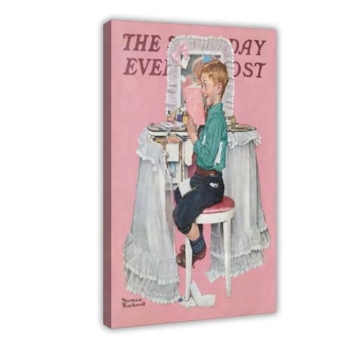 Norman Rockwell Impression sur toile Secrets 40x61 cm décoration murale pour cadre de bureau