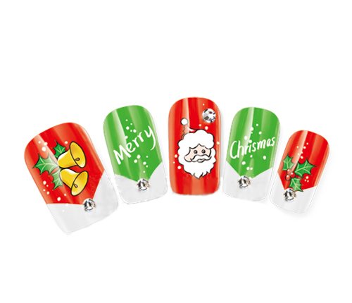 Ottery Beautiful 1 Pcs Nail Stickers Merry Christmas Santa/holly/bellsnail Tattoo Nail Decals Water Transfer Stickers Nail Tips Nail Decoration
