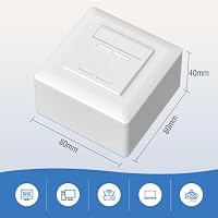 FGB 5X Universal Netzwerkdose CAT6a, 2 Port Aufputz/Unterputz, Weiß – Ansicht 3