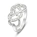 Sz 7 Sterling Silver Cubic Zirconia Infinity & Heart Symbol CZ Wedding Band Ring