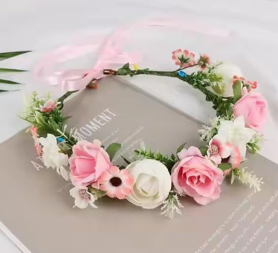 Floral Tiara & Crown for Women & Girls – Multicolor Flower Headband | Ideal Hair Accessory for Weddings, Birthdays, Parties & Bridesmaids PACK OF 1 MULTICOLOR-MULTIDESIGN-image-7