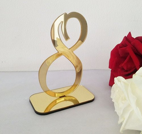 RUIXUAN Acrylic Mirror Table Numbers, Wedding Table Number with Holder, Wedding Table Numbers Set, Wedding Table Decor, Mirror Acrylic Table Numbers (30PCS, Gold)