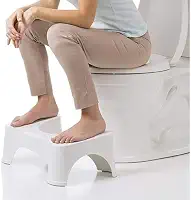 Banquinho Auxiliar Ergonômico para Vaso Sanitário - Apoio de Pés com Base Antiderrapante - Banco de Privada para Posição de Cócoras Confortável e Saudável