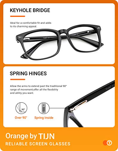 TIJN Blue Light Blocking Glasses for Women Men Clear Frame Square Nerd Eyeglasses Anti Blue Ray Computer Screen Glasses - Image 6