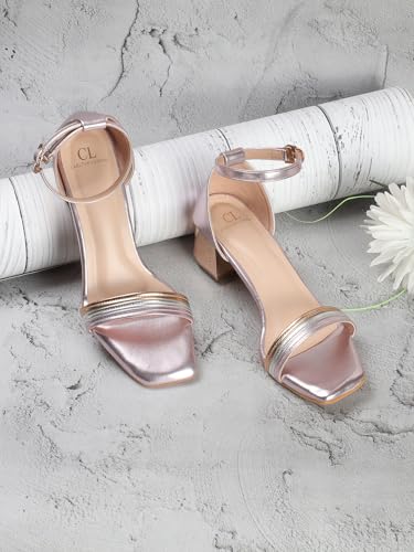 Image of Carlton London Women Stylish Fashion Embellished Sandals for Outdoor, Party, Wedding and Holidays with Block Heels