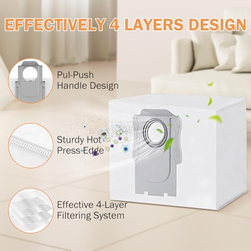Chrostion 22 Pack Replacement Accessories for Roborock Qrevo S/Qrevo Plus/Qrevo Pro/Qrevo MaxV【Not for Q Revo】Vacuum,2 Brushes+6 Side Brushes+4 Filters&Mop Pads&Bags by Chrostion - Image 7