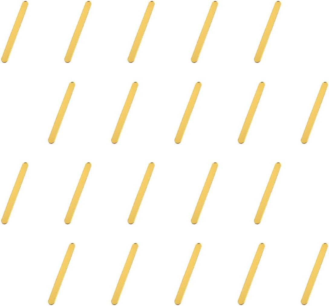 20pcs Reusable Acrylic Ice Pop Sticks for Ice Cream DIY Materials and Cake Supplies, Multi-Function Golden Craft Sticks for Festivals and ’s Handmade Treats