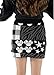 Disney Minnie Mouse Womens Sweater Skirt Plaid Grey/Black X-Large