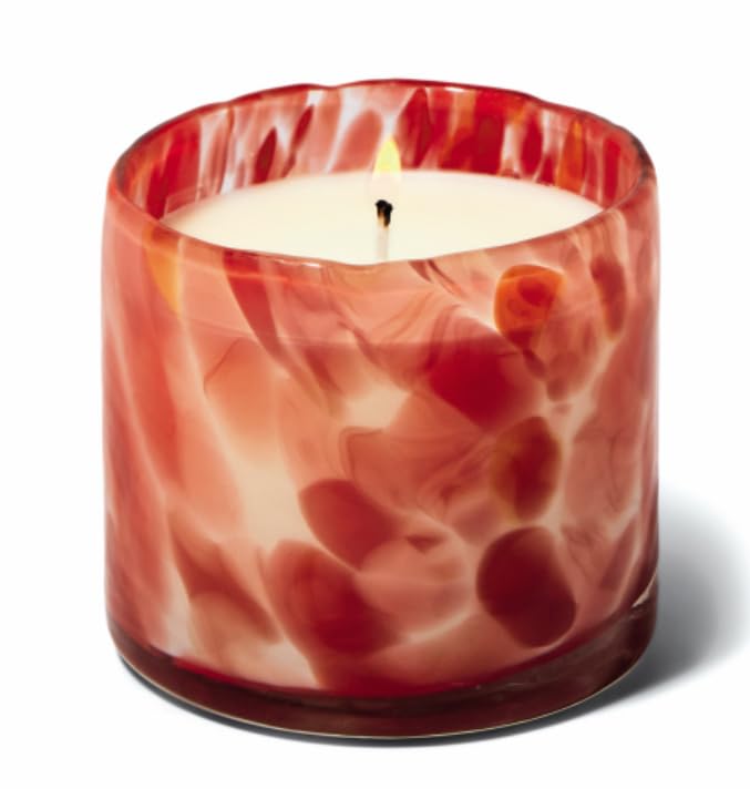 PaddywaxLuxury Candles in Hand-Crafted Artisan Blown Glass Scented Luxe Candle, 226 Grams, Saffron Rose