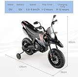 Kids Electric Motorbike, 12V Aprilia RX125 Ride on Motorcycle Dirt Bike with Training Wheels Spring Suspension, Battery Powered Off Road Toy with Bluetooth Lights (Blue) - Image 6