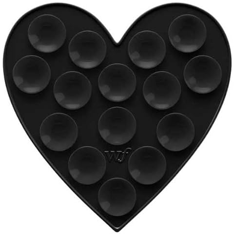 Wildflower Cases - Black Heart Stickeez, Compatible with Apple iPhones | Pink Trendy Cute Viral - Durable, Easy to Attach, Lightweight, Reusable, Double-Sided Suction, Women-Owned Small Business Cover