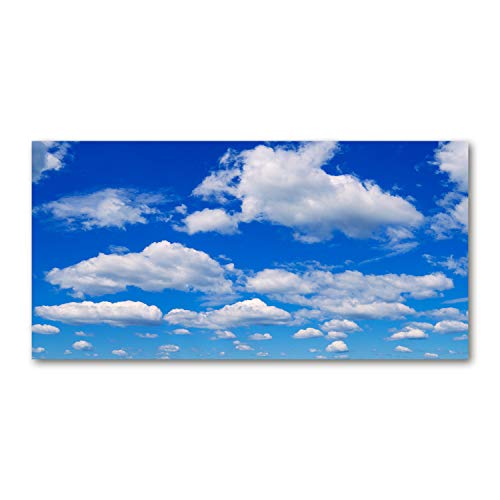 Fond de hotte verre trempé 140x70cm haut de gamme motif ciel bleu