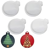 4 Pcs Christmas Round Ornament Resin Molds, Round Shape Pendant Epoxy Resin Molds for DIY Crafts