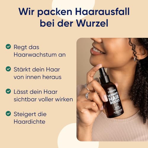 MOERIE Haarwachstum Serum Spray 150ml - natürlich Haarwachstum beschleunigen - Haarwuchsmittel Frauen & Männer - mit Mineralien, Caffein & Biotin Haare stärken - Haarvitamine gegen Haarausfall Frau
