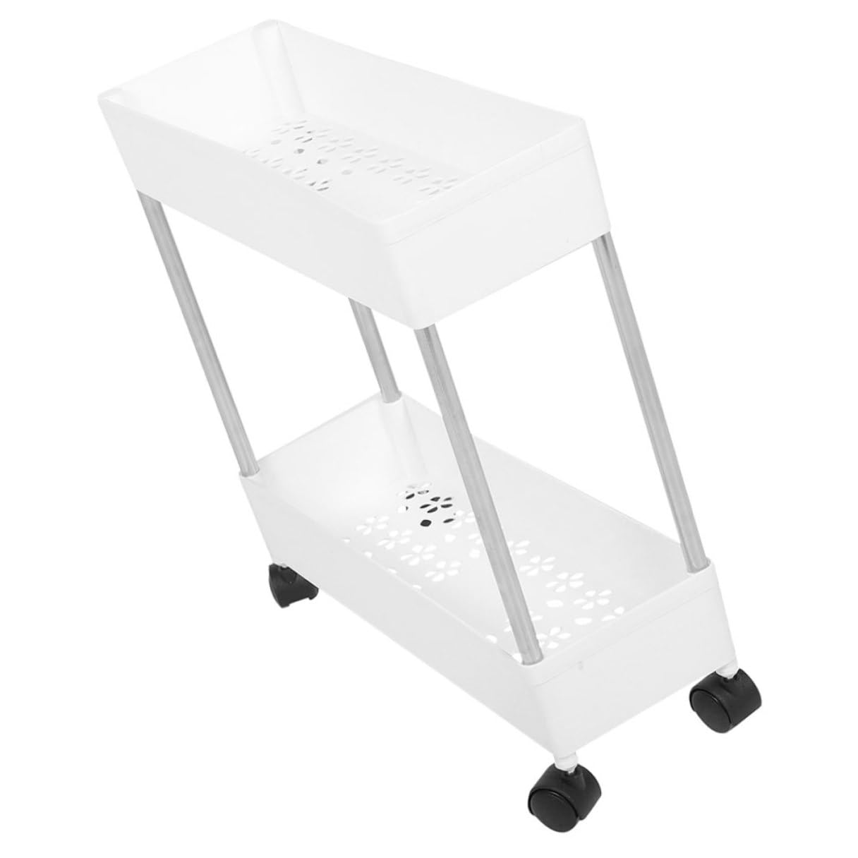 Carrito de Cocina Ruedas Multiusos, Estante de Almacenamiento Grande y Ahorra Espacio, Diseño de Múltiples Capas en Plástico y Hierro para Baño y Cocina