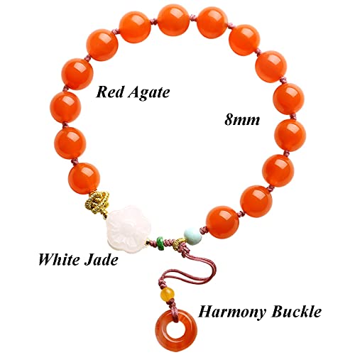 Bracelet agate rouge 8mm de méditation chakra et cristal