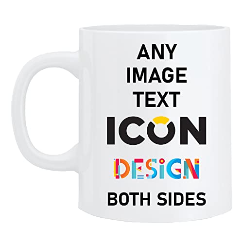 Personalised Mug with Photo and Text | Customised Mug & Coffee Cup Personalised Gift for Fathers Day Mothers Day Valentines Day Birthday Anniversary & Wedding 11 Oz Tea Cup